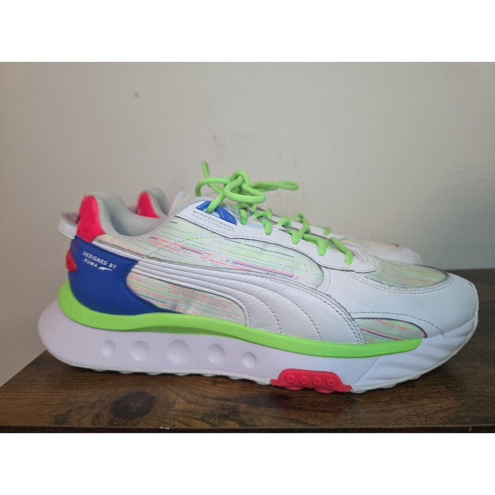 PUMA Wild Rider Spectra Men's 10 Sneakers Retro White Multi-Color - 382874-01